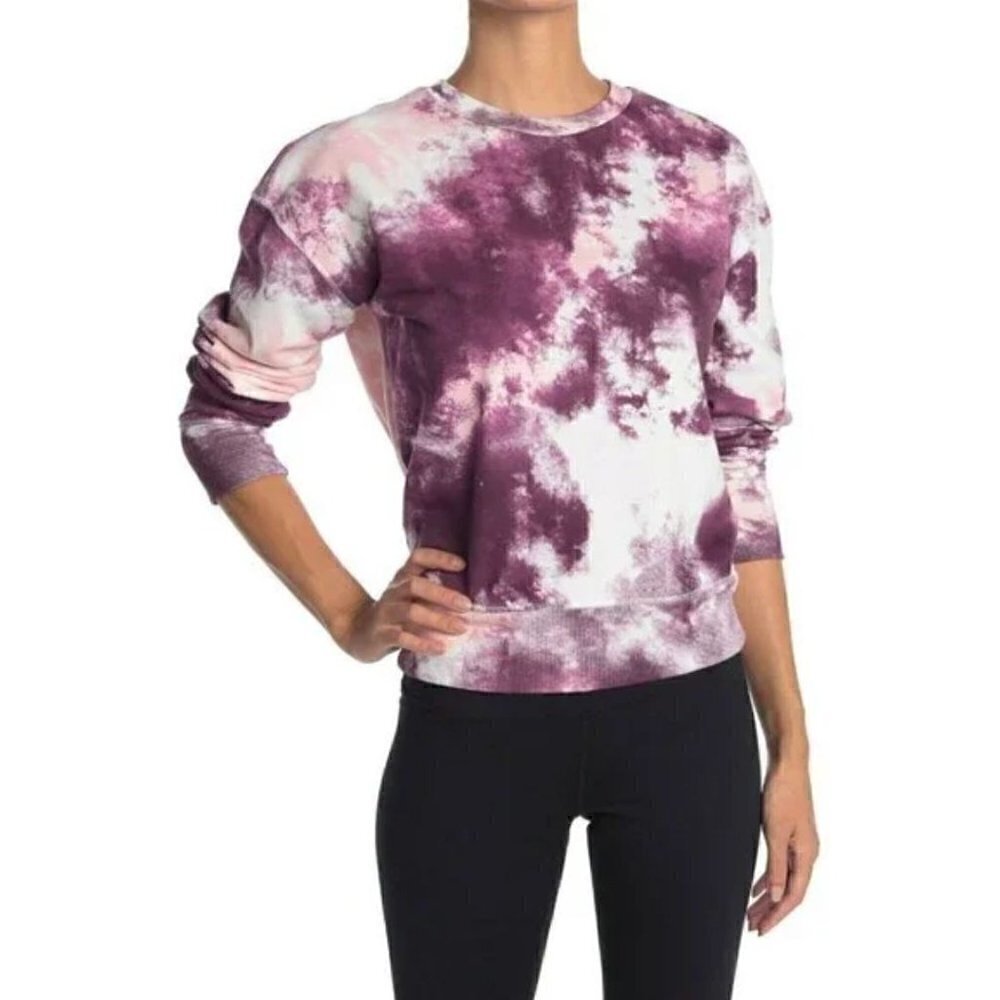 NWT Z By Zella Size S Maise Tie Dye Sweatshirt Purple Potent Pullover